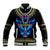 Egyptian Ankh Golden Blue Fire Baseball Jacket - Wonder Print Shop