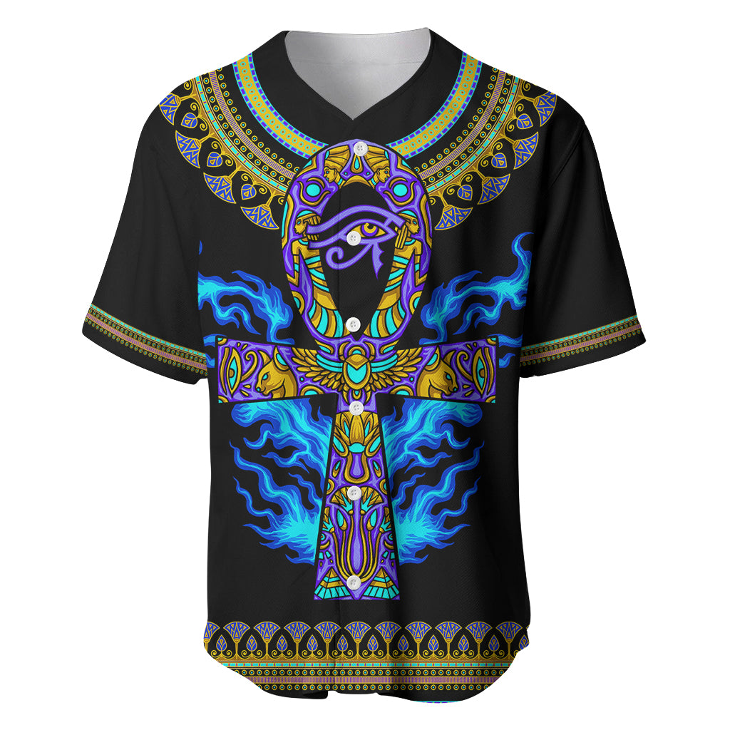 egyptian-ankh-golden-blue-fire-baseball-jersey