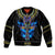 Egyptian Ankh Golden Blue Fire Bomber Jacket - Wonder Print Shop