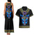 Egyptian Ankh Golden Blue Fire Couples Matching Tank Maxi Dress and Hawaiian Shirt - Wonder Print Shop