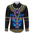 Egyptian Ankh Golden Blue Fire Family Matching Long Sleeve Bodycon Dress and Hawaiian Shirt - Wonder Print Shop