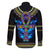 Egyptian Ankh Golden Blue Fire Family Matching Long Sleeve Bodycon Dress and Hawaiian Shirt - Wonder Print Shop