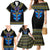 Egyptian Ankh Golden Blue Fire Family Matching Mermaid Dress and Hawaiian Shirt - Wonder Print Shop