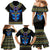 Egyptian Ankh Golden Blue Fire Family Matching Mermaid Dress and Hawaiian Shirt - Wonder Print Shop