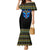 Egyptian Ankh Golden Blue Fire Family Matching Mermaid Dress and Hawaiian Shirt - Wonder Print Shop