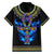 Egyptian Ankh Golden Blue Fire Family Matching Off Shoulder Long Sleeve Dress and Hawaiian Shirt - Wonder Print Shop