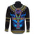 Egyptian Ankh Golden Blue Fire Family Matching Off Shoulder Long Sleeve Dress and Hawaiian Shirt - Wonder Print Shop