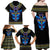 Egyptian Ankh Golden Blue Fire Family Matching Off Shoulder Maxi Dress and Hawaiian Shirt - Wonder Print Shop