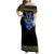 Egyptian Ankh Golden Blue Fire Family Matching Off Shoulder Maxi Dress and Hawaiian Shirt - Wonder Print Shop