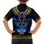 Egyptian Ankh Golden Blue Fire Family Matching Puletasi Dress and Hawaiian Shirt - Wonder Print Shop