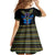 Egyptian Ankh Golden Blue Fire Family Matching Puletasi Dress and Hawaiian Shirt - Wonder Print Shop