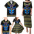 Egyptian Ankh Golden Blue Fire Family Matching Puletasi Dress and Hawaiian Shirt - Wonder Print Shop