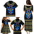 Egyptian Ankh Golden Blue Fire Family Matching Puletasi Dress and Hawaiian Shirt - Wonder Print Shop