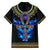 Egyptian Ankh Golden Blue Fire Family Matching Short Sleeve Bodycon Dress and Hawaiian Shirt - Wonder Print Shop