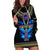 Egyptian Ankh Golden Blue Fire Hoodie Dress - Wonder Print Shop