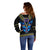 Egyptian Ankh Golden Blue Fire Off Shoulder Sweater - Wonder Print Shop