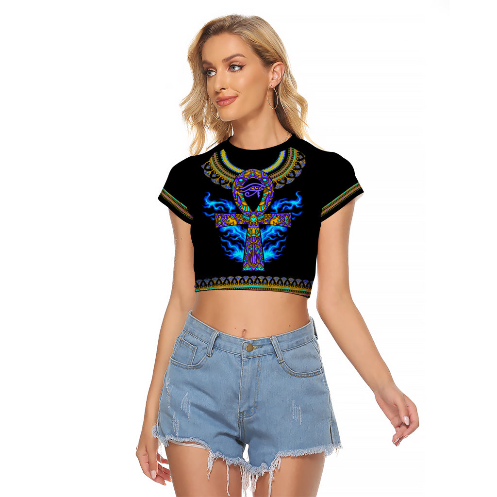 egyptian-ankh-golden-blue-fire-raglan-cropped-t-shirt