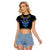 Egyptian Ankh Golden Blue Fire Raglan Cropped T Shirt - Wonder Print Shop