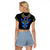 Egyptian Ankh Golden Blue Fire Raglan Cropped T Shirt - Wonder Print Shop