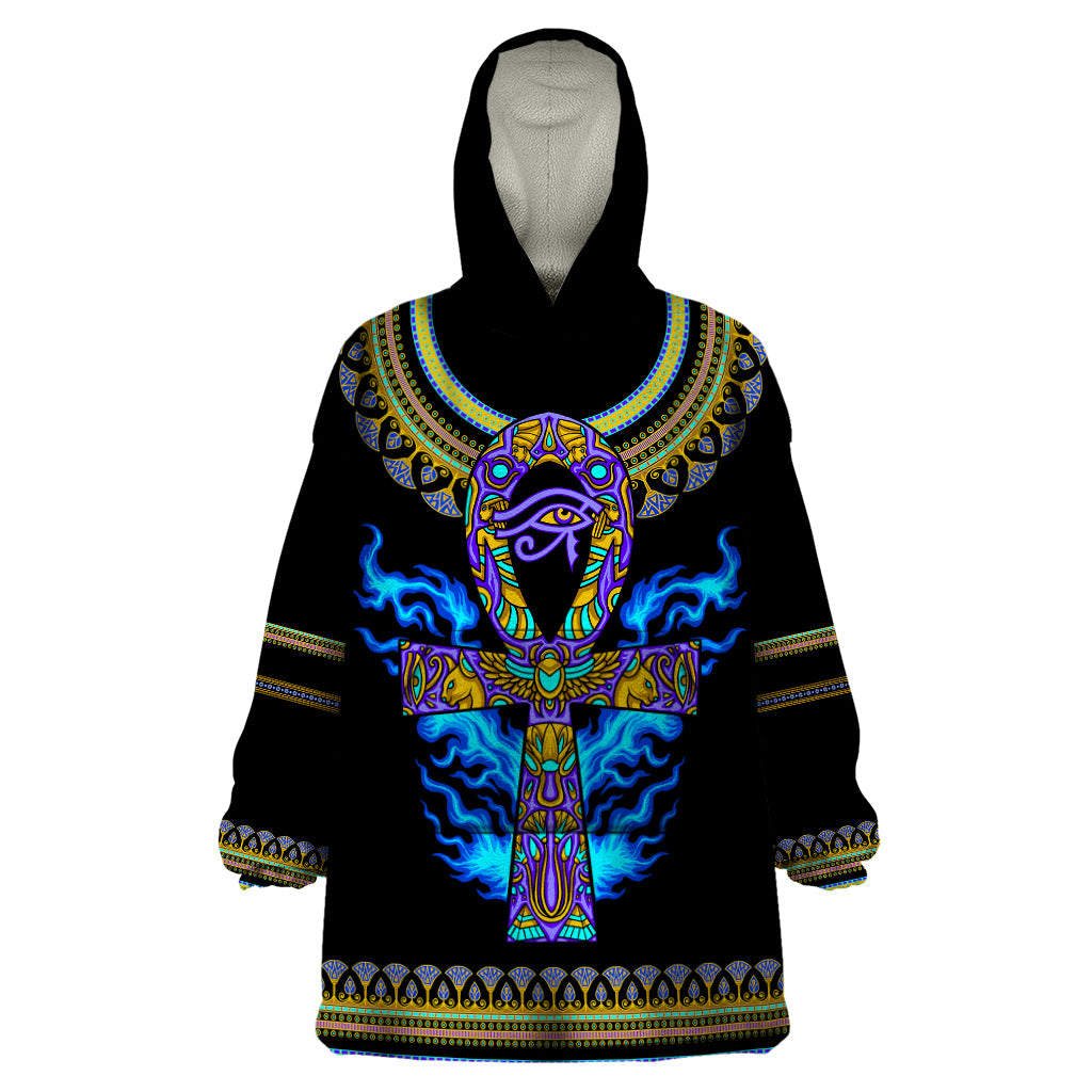 egyptian-ankh-golden-blue-fire-wearable-blanket-hoodie