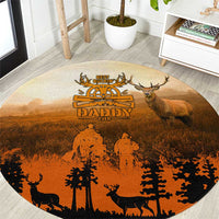 Father And Son Deer Hunting Round Carpet Best Buckin Daddy Ever - Wonder Print Shop