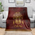 Personalized Anubis Blanket Ancient Egyptian Pattern In Red