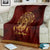 Personalized Anubis Blanket Ancient Egyptian Pattern In Red