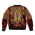 Personalized Anubis Bomber Jacket Ancient Egyptian Pattern In Red - Wonder Print Shop