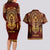 Personalized Anubis Couples Matching Long Sleeve Bodycon Dress and Hawaiian Shirt Ancient Egyptian Pattern In Red - Wonder Print Shop