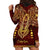 Personalized Anubis Hoodie Dress Ancient Egyptian Pattern In Red - Wonder Print Shop