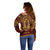 Personalized Anubis Off Shoulder Sweater Ancient Egyptian Pattern In Red