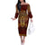 Personalized Anubis Off The Shoulder Long Sleeve Dress Ancient Egyptian Pattern In Red