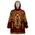 Personalized Anubis Wearable Blanket Hoodie Ancient Egyptian Pattern In Red