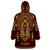 Personalized Anubis Wearable Blanket Hoodie Ancient Egyptian Pattern In Red