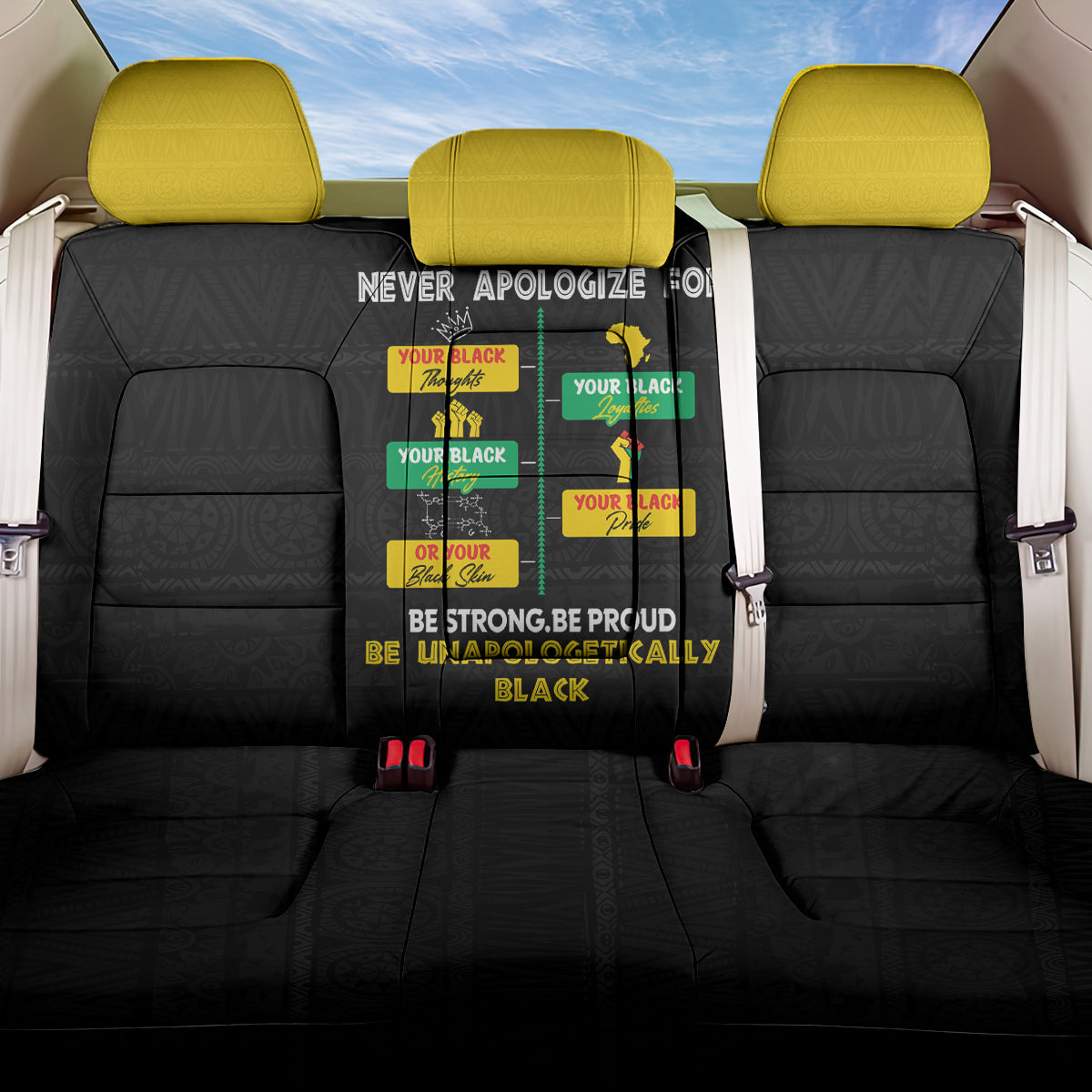 Never Apologize For Your Pride Back Car Seat Cover African Black History - Wonder Print Shop