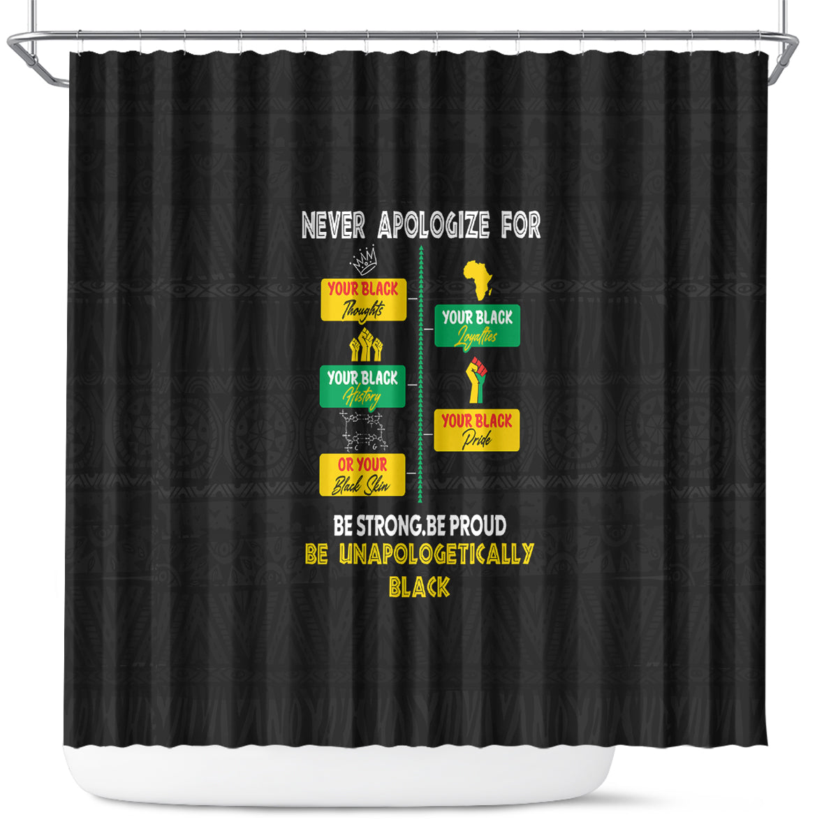 Never Apologize For Your Pride Shower Curtain African Black History