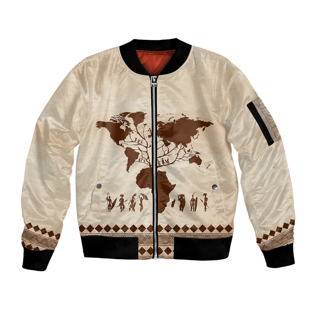 Root Africa Sleeve Zip Bomber Jacket African Map