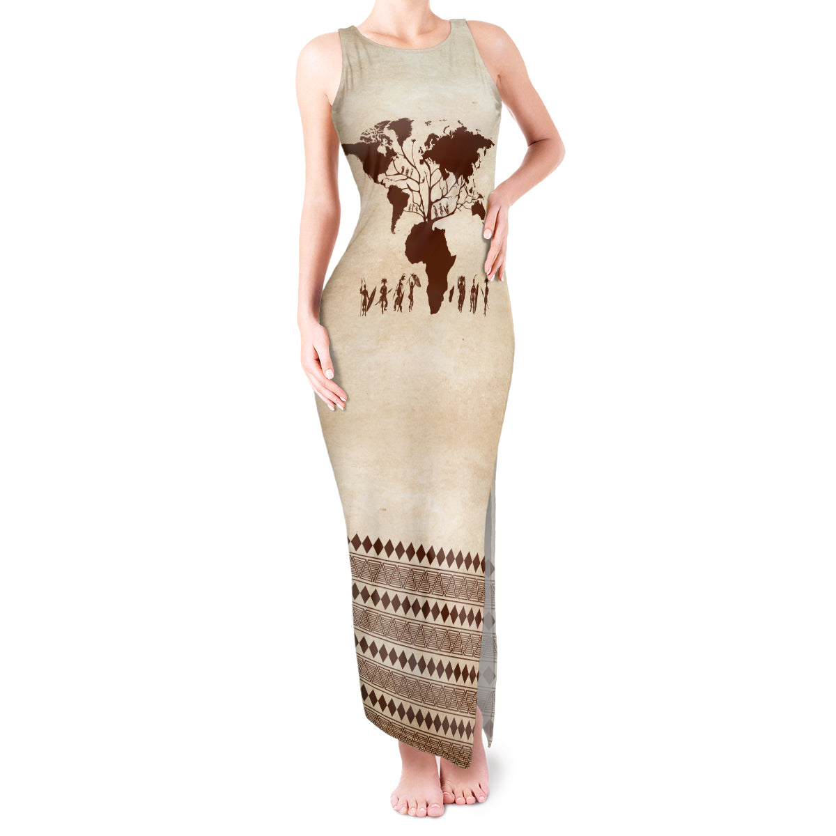 Root Africa Tank Maxi Dress African Map