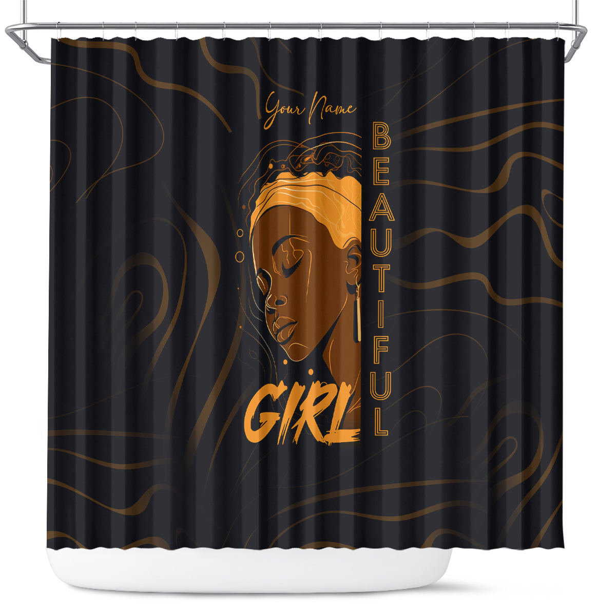 Personalized Beautiful Black Girl Shower Curtain Women Africa