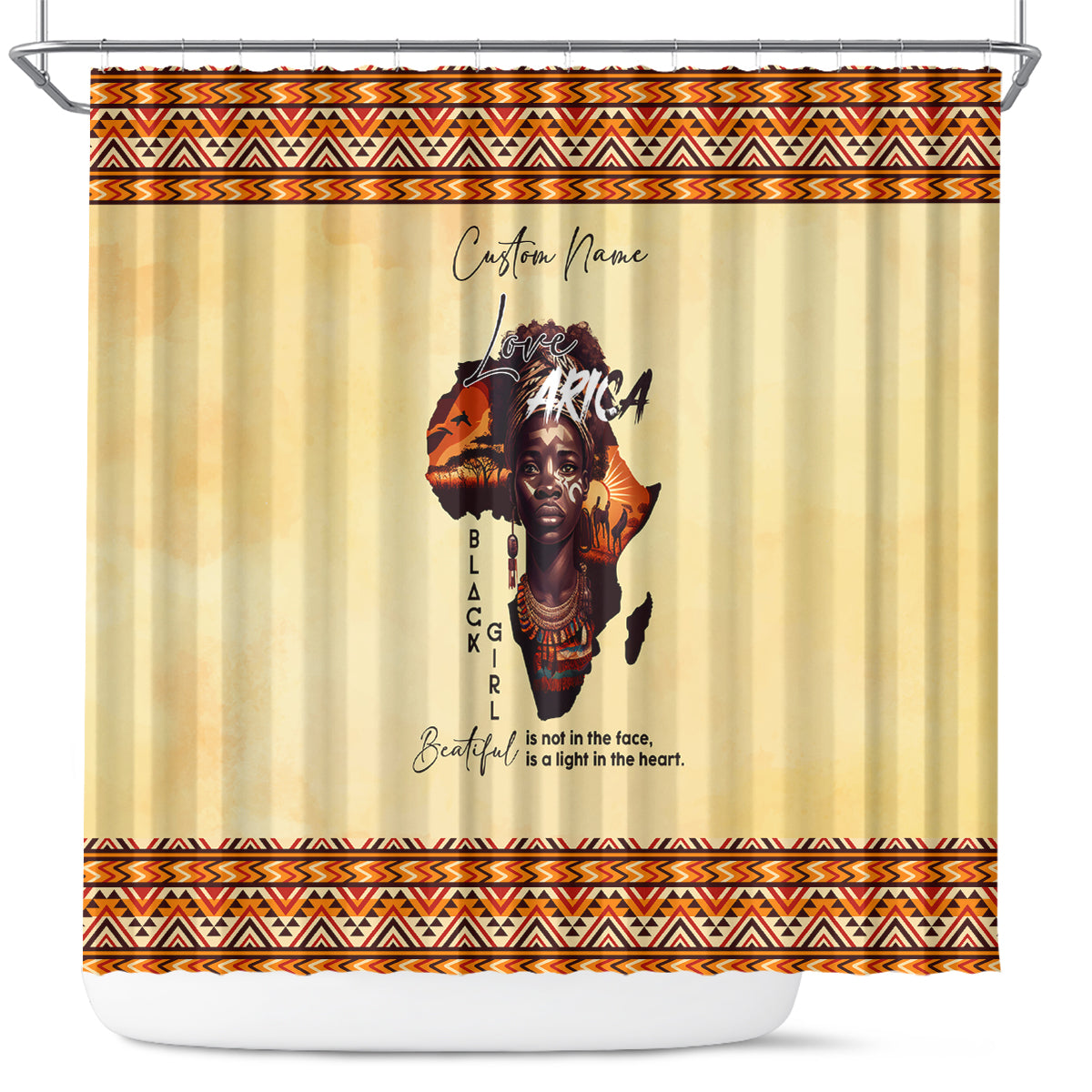 Personalized Love Africa Shower Curtain Black Girl Beautiful