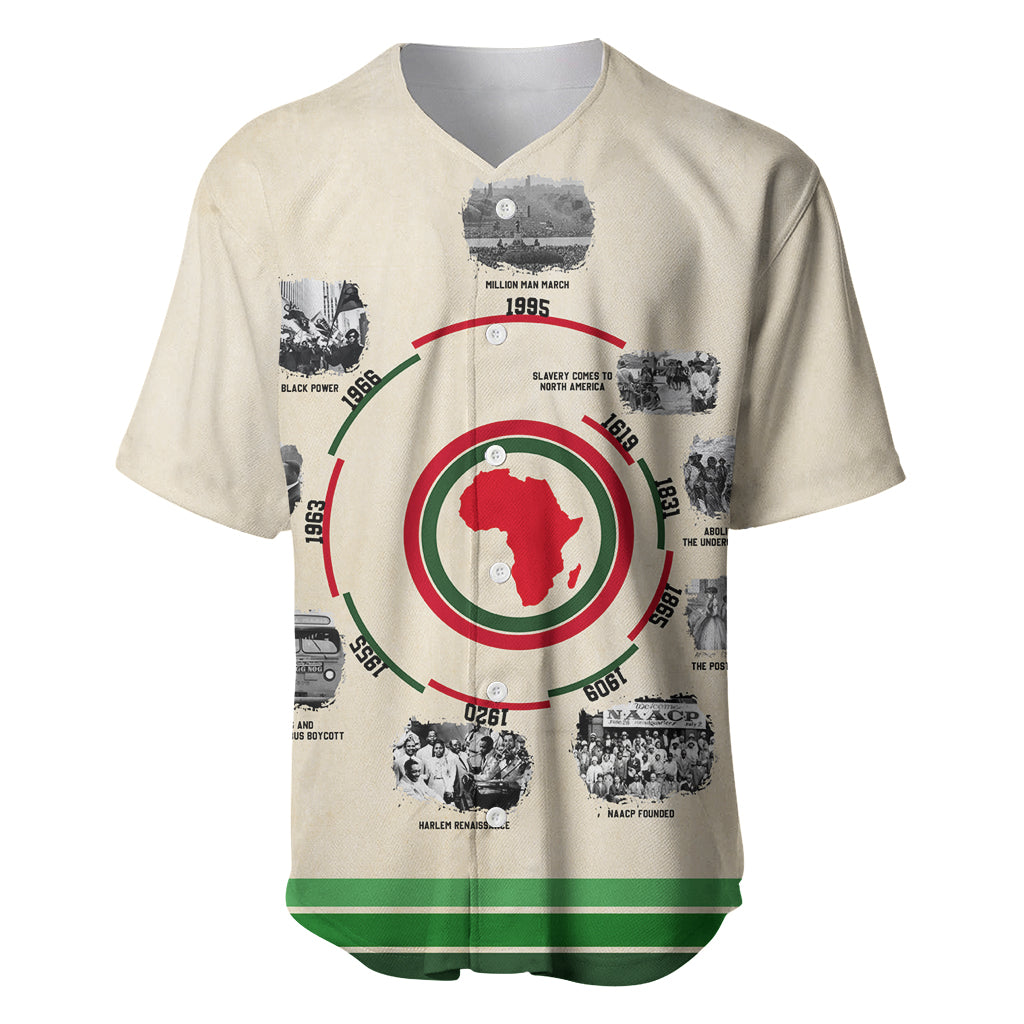 Black History Milestones Baseball Jersey African Timeline - Wonder Print Shop