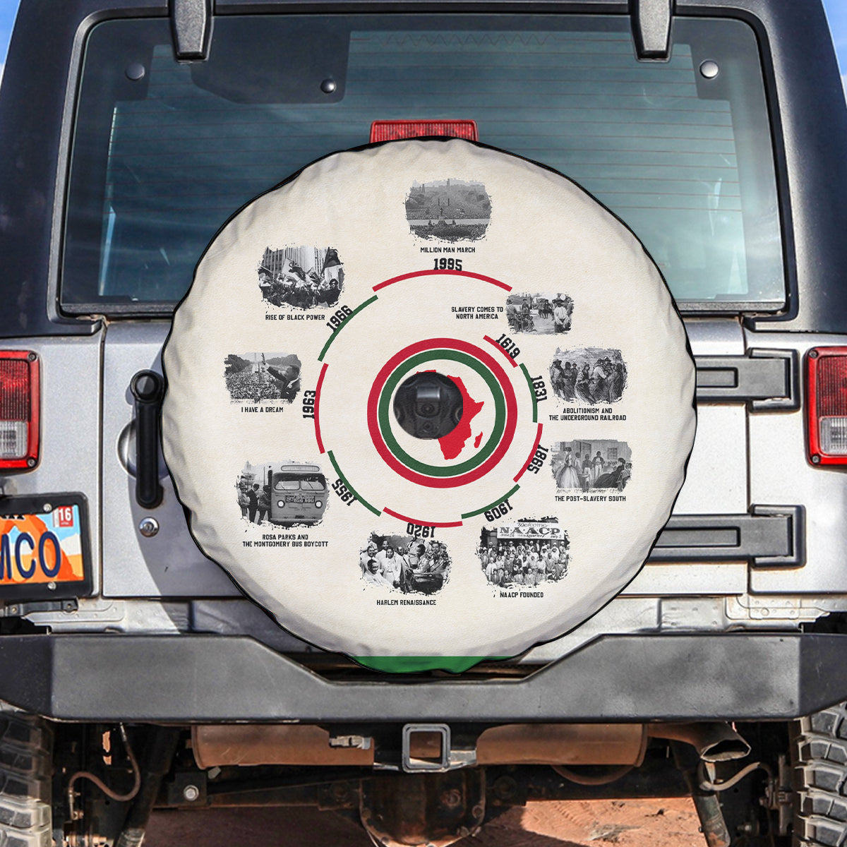 Black History Milestones Spare Tire Cover African Timeline