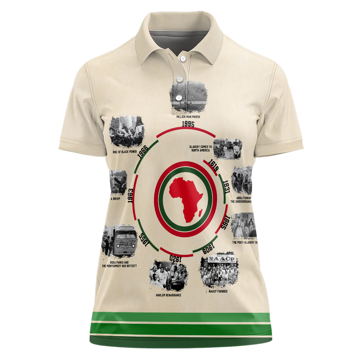 Black History Milestones Women Polo Shirt African Timeline - Wonder Print Shop