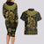 Egypt Pharaoh Couples Matching Long Sleeve Bodycon Dress and Hawaiian Shirt Egyptian Hieroglyphs and Symbols - Wonder Print Shop