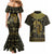 Egypt Pharaoh Couples Matching Mermaid Dress and Hawaiian Shirt Egyptian Hieroglyphs and Symbols - Wonder Print Shop