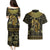 Egypt Pharaoh Couples Matching Puletasi Dress and Hawaiian Shirt Egyptian Hieroglyphs and Symbols - Wonder Print Shop