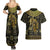 Egypt Pharaoh Couples Matching Summer Maxi Dress and Hawaiian Shirt Egyptian Hieroglyphs and Symbols - Wonder Print Shop