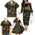 Egypt Pharaoh Family Matching Off Shoulder Long Sleeve Dress and Hawaiian Shirt Egyptian Hieroglyphs and Symbols - Wonder Print Shop