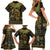 Egypt Pharaoh Family Matching Short Sleeve Bodycon Dress and Hawaiian Shirt Egyptian Hieroglyphs and Symbols - Wonder Print Shop