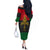 Pan African Ankh Off The Shoulder Long Sleeve Dress - Wonder Print Shop